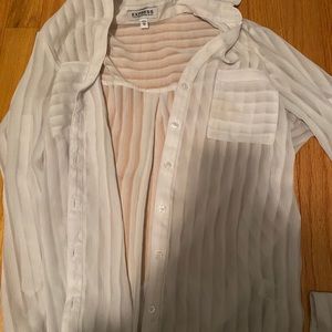 see through white button up